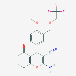 2-amino-4-{4-methoxy-3-[(2,2,2-trifluoroethoxy)methyl]phenyl}-5-oxo-5,6,7,8-tetrahydro-4H-chromene-3-carbonitrile