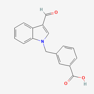 molecular formula C17H13NO3 B3330485 3-((3-Formyl-1h-indol-1-yl)methyl)benzoic acid CAS No. 710296-61-0