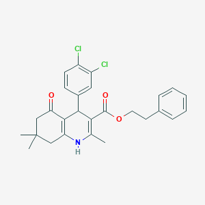 2-Phenylethyl 4-(3,4-dichlorophenyl)-2,7,7-trimethyl-5-oxo-1,4,5,6,7,8-hexahydro-3-quinolinecarboxylate