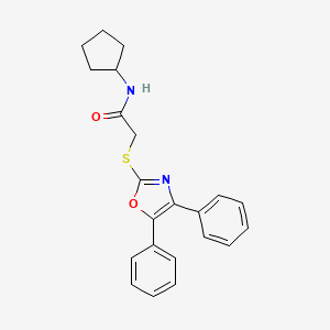 N-cyclopentyl-2-[(4,5-diphenyl-1,3-oxazol-2-yl)sulfanyl]acetamide