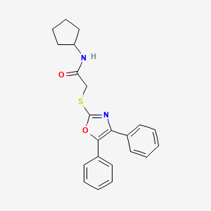 molecular formula C22H22N2O2S B3330518 N-cyclopentyl-2-[(4,5-diphenyl-1,3-oxazol-2-yl)sulfanyl]acetamide CAS No. 712307-95-4