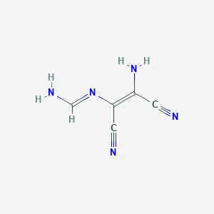 molecular formula C5H5N5 B3330539 N'-[(Z)-2-amino-1,2-dicyanoethenyl]methanimidamide CAS No. 71749-37-6