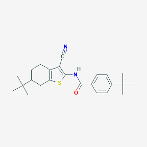 molecular formula C24H30N2OS B333060 4-tert-butyl-N-(6-tert-butyl-3-cyano-4,5,6,7-tetrahydro-1-benzothiophen-2-yl)benzamide 