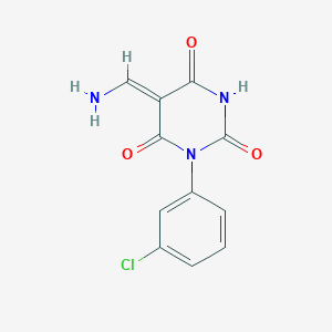molecular formula C11H8ClN3O3 B333063 (5Z)-5-(aminomethylidene)-1-(3-chlorophenyl)-1,3-diazinane-2,4,6-trione 