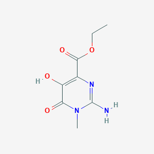molecular formula C8H11N3O4 B3330640 Ethyl 2-amino-5-hydroxy-1-methyl-6-oxo-1,6-dihydropyrimidine-4-carboxylate CAS No. 729608-50-8