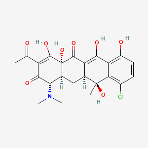 molecular formula C23H24ClNO8 B3330645 2-乙酰-2-脱羧酰胺氧四环素 CAS No. 7301-38-4