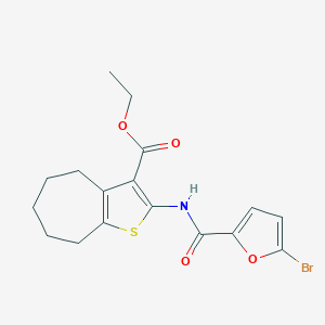 molecular formula C17H18BrNO4S B333090 ethyl 2-[(5-bromo-2-furoyl)amino]-5,6,7,8-tetrahydro-4H-cyclohepta[b]thiophene-3-carboxylate 