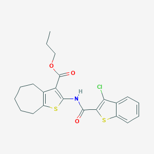 propyl 2-{[(3-chloro-1-benzothiophen-2-yl)carbonyl]amino}-5,6,7,8-tetrahydro-4H-cyclohepta[b]thiophene-3-carboxylate