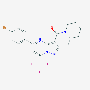 molecular formula C20H18BrF3N4O B333093 5-(4-Bromophenyl)-3-[(2-methyl-1-piperidinyl)carbonyl]-7-(trifluoromethyl)pyrazolo[1,5-a]pyrimidine 