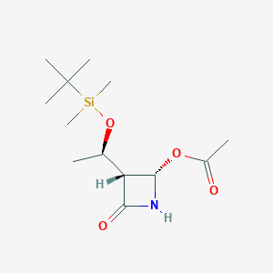 molecular formula C13H25NO4Si B3330982 (3R)-3alpha-[(1R)-1-(tert-Butyldimethylsiloxy)ethyl]-4alpha-acetoxyazetidine-2-one CAS No. 76899-07-5