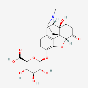 molecular formula C23H27NO10 B3331010 (2S,3S,4S,5R,6S)-6-[[(4S,4aS,7aR,12bS)-4a-hydroxy-3-methyl-7-oxo-2,4,5,6,7a,13-hexahydro-1H-4,12-methanobenzofuro[3,2-e]isoquinolin-9-yl]oxy]-3,4,5-trihydroxyoxane-2-carboxylic acid CAS No. 770735-01-8