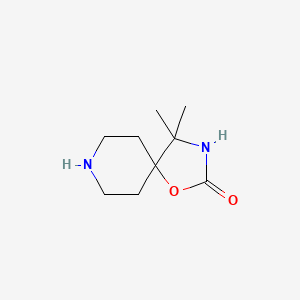 molecular formula C9H16N2O2 B3331018 4,4-Dimethyl-1-oxa-3,8-diazaspiro[4.5]decan-2-one CAS No. 77211-49-5