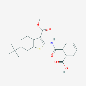 molecular formula C22H29NO5S B333102 6-[(6-Tert-butyl-3-methoxycarbonyl-4,5,6,7-tetrahydro-1-benzothiophen-2-yl)carbamoyl]cyclohex-3-ene-1-carboxylic acid CAS No. 6125-05-9
