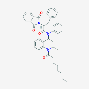 molecular formula C41H43N3O4 B333104 2-(1,3-dioxo-1,3-dihydro-2H-isoindol-2-yl)-N-(2-methyl-1-octanoyl-1,2,3,4-tetrahydroquinolin-4-yl)-N,3-diphenylpropanamide 