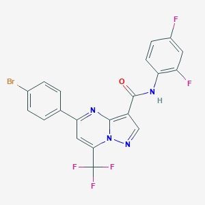 molecular formula C20H10BrF5N4O B333105 5-(4-bromophenyl)-N-(2,4-difluorophenyl)-7-(trifluoromethyl)pyrazolo[1,5-a]pyrimidine-3-carboxamide 