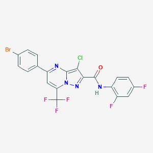 molecular formula C20H9BrClF5N4O B333106 5-(4-bromophenyl)-3-chloro-N-(2,4-difluorophenyl)-7-(trifluoromethyl)pyrazolo[1,5-a]pyrimidine-2-carboxamide 