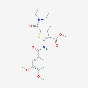 molecular formula C21H26N2O6S B333107 Methyl 5-(diethylcarbamoyl)-2-{[(3,4-dimethoxyphenyl)carbonyl]amino}-4-methylthiophene-3-carboxylate 