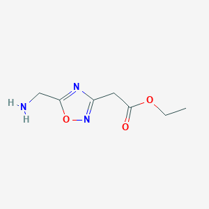 molecular formula C7H11N3O3 B3331093 Ethyl 2-(5-(aminomethyl)-1,2,4-oxadiazol-3-yl)acetate CAS No. 780037-08-3