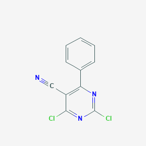 molecular formula C11H5Cl2N3 B3331129 2,4-Dichloro-6-phenyl-5-pyrimidinecarbonitrile CAS No. 78494-42-5