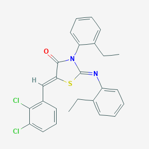 molecular formula C26H22Cl2N2OS B333116 5-(2,3-Dichlorobenzylidene)-3-(2-ethylphenyl)-2-[(2-ethylphenyl)imino]-1,3-thiazolidin-4-one 