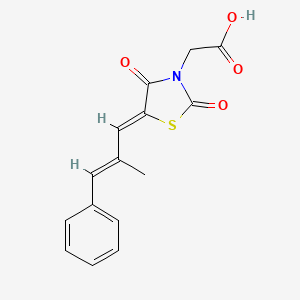 {(5Z)-5-[(2E)-2-methyl-3-phenylprop-2-en-1-ylidene]-2,4-dioxo-1,3-thiazolidin-3-yl}acetic acid