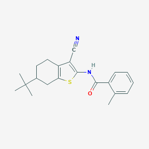 molecular formula C21H24N2OS B333125 N-(6-tert-butyl-3-cyano-4,5,6,7-tetrahydro-1-benzothiophen-2-yl)-2-methylbenzamide 