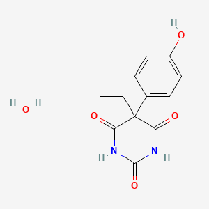 molecular formula C12H14N2O5 B3331326 5-Ethyl-5-(4-hydroxyphenyl)-1,3-diazinane-2,4,6-trione;hydrate CAS No. 80866-89-3