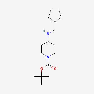 molecular formula C16H30N2O2 B3331348 tert-Butyl 4-[(cyclopentylmethyl)amino]piperidine-1-carboxylate CAS No. 812690-36-1