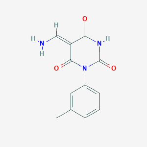 molecular formula C12H11N3O3 B333136 (5Z)-5-(aminomethylidene)-1-(3-methylphenyl)-1,3-diazinane-2,4,6-trione 