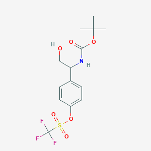 molecular formula C14H18F3NO6S B3331546 (R)-4-(1-((叔丁氧羰基)氨基)-2-羟乙基)苯三氟甲磺酸酯 CAS No. 843673-72-3