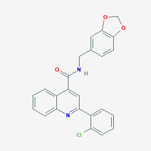 molecular formula C24H17ClN2O3 B333156 N-(1,3-benzodioxol-5-ylmethyl)-2-(2-chlorophenyl)quinoline-4-carboxamide 