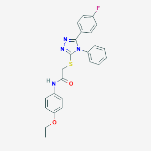 molecular formula C24H21FN4O2S B333158 N-(4-ethoxyphenyl)-2-{[5-(4-fluorophenyl)-4-phenyl-4H-1,2,4-triazol-3-yl]sulfanyl}acetamide 