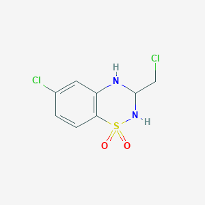 molecular formula C8H8Cl2N2O2S B3331596 6-Chloro-3-(chloromethyl)-3,4-dihydro-2H-benzo[e][1,2,4]thiadiazine 1,1-dioxide CAS No. 847997-88-0