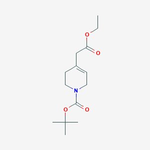 molecular formula C14H23NO4 B3331607 叔丁基 4-(2-乙氧基-2-氧代乙基)-5,6-二氢吡啶-1(2H)-羧酸酯 CAS No. 84839-56-5