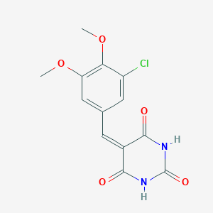 molecular formula C13H11ClN2O5 B333161 5-(3-chloro-4,5-dimethoxybenzylidene)pyrimidine-2,4,6(1H,3H,5H)-trione 