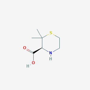 molecular formula C7H13NO2S B3331615 (3S)-2,2-Dimethyl-1,4-thiazinane-3-carboxylic acid CAS No. 84915-43-5