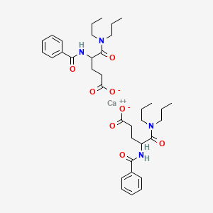 molecular formula C36H50CaN4O8 B3331631 Calcium (1)-bis(4-(benzoylamino)-5-(dipropylamino)-5-oxovalerate) CAS No. 85068-56-0