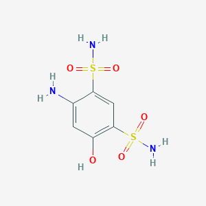 molecular formula C6H9N3O5S2 B3331648 4-Amino-6-hydroxybenzene-1,3-disulfonamide CAS No. 85119-88-6