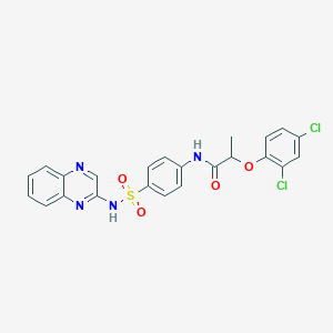 molecular formula C23H18Cl2N4O4S B333169 2-(2,4-dichlorophenoxy)-N-[4-(quinoxalin-2-ylsulfamoyl)phenyl]propanamide 