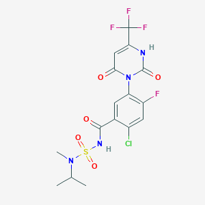 molecular formula C16H15ClF4N4O5S B3331694 2-chloro-5-[2,4-dioxo-6-(trifluoromethyl)-1H-pyrimidin-3-yl]-4-fluoro-N-[methyl(propan-2-yl)sulfamoyl]benzamide CAS No. 854122-75-1