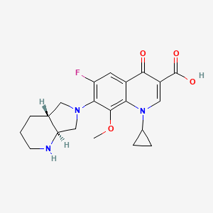 molecular formula C21H24FN3O4 B3331722 7-[(4aR,7aS)-1,2,3,4,4a,5,7,7a-octahydropyrrolo[3,4-b]pyridin-6-yl]-1-cyclopropyl-6-fluoro-8-methoxy-4-oxoquinoline-3-carboxylic acid CAS No. 855661-71-1