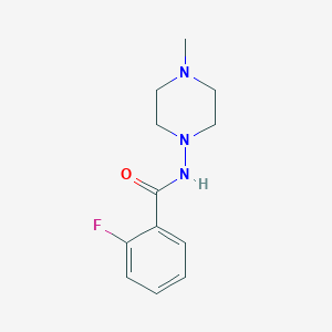 molecular formula C12H16FN3O B333185 2-fluoro-N-(4-methyl-1-piperazinyl)benzamide 