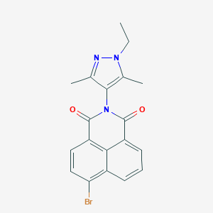 molecular formula C19H16BrN3O2 B333188 6-bromo-2-(1-ethyl-3,5-dimethyl-1H-pyrazol-4-yl)-1H-benzo[de]isoquinoline-1,3(2H)-dione 