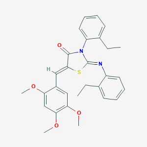molecular formula C29H30N2O4S B333190 3-(2-Ethylphenyl)-2-[(2-ethylphenyl)imino]-5-(2,4,5-trimethoxybenzylidene)-1,3-thiazolidin-4-one 