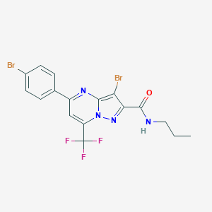 molecular formula C17H13Br2F3N4O B333191 3-bromo-5-(4-bromophenyl)-N-propyl-7-(trifluoromethyl)pyrazolo[1,5-a]pyrimidine-2-carboxamide 
