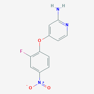 molecular formula C11H8FN3O3 B3331917 2-Amino-4-(2-fluoro-4-nitrophenoxy)pyridine CAS No. 864244-67-7
