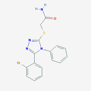 molecular formula C16H13BrN4OS B333192 2-{[5-(2-bromophenyl)-4-phenyl-4H-1,2,4-triazol-3-yl]sulfanyl}acetamide 