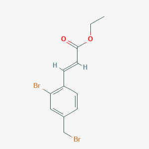 molecular formula C12H12Br2O2 B3331932 (E)-乙基 3-(2-溴-4-(溴甲基)苯基)丙烯酸酯 CAS No. 864759-54-6
