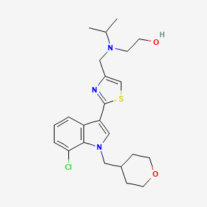 molecular formula C23H30ClN3O2S B3331963 2-[N-[2-[7-Chloro-1-(tetrahydropyran-4-ylmethyl)-1H-indol-3-yl]thiazol-4-ylmethyl]-N-isopropylamino]ethanol CAS No. 865712-14-7