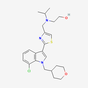 2-[N-[2-[7-Chloro-1-(tetrahydropyran-4-ylmethyl)-1H-indol-3-yl]thiazol-4-ylmethyl]-N-isopropylamino]ethanol